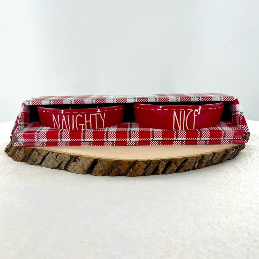 NWT Rae Dunn “Naughty & Nice” Pet Dishes